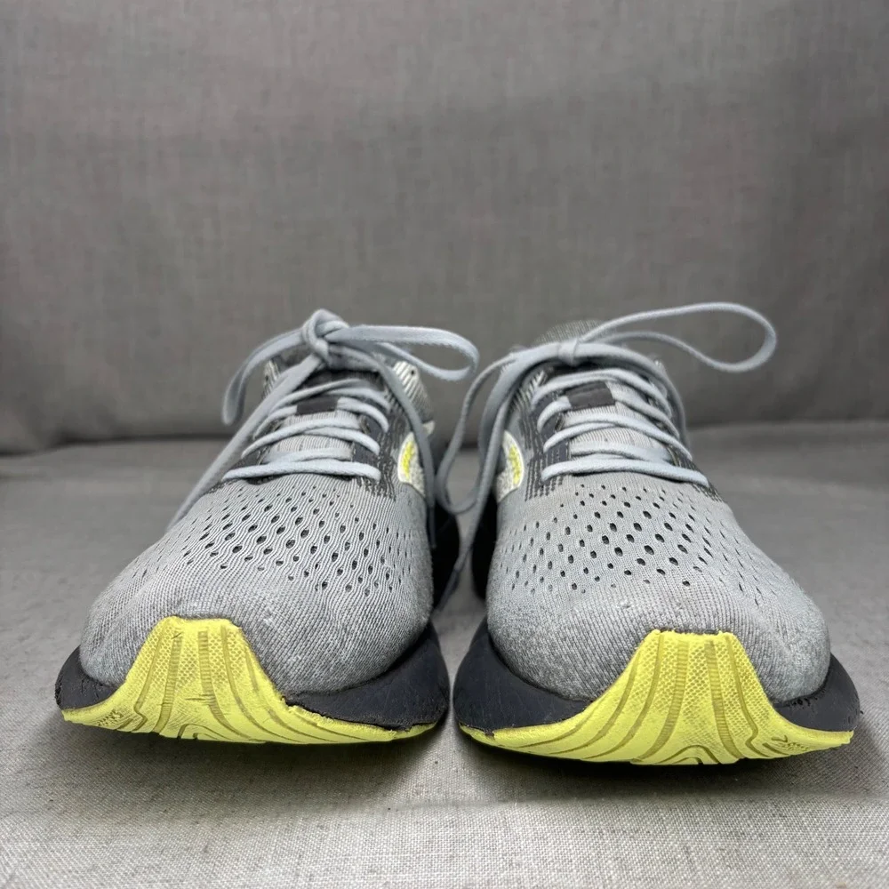 Brooks Ghost 14 Mens Running Shoes Grey Black Yellow Size 12 Low Top Sneakers
